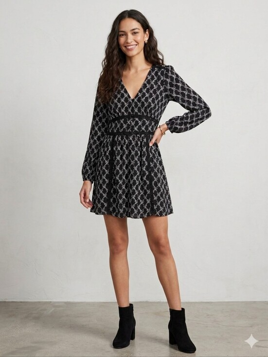 Layered With Love Dresses & Skirts - Layered With Love Textured V-Neck Button Down Mini Dress with Subtle Pattern
